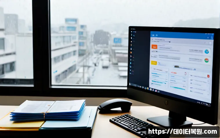 수유동 STATUS_FILE_IN_USE - Photorealistic remote-support workstation in a compact Suyu-dong apartment office, IT specialist vie...