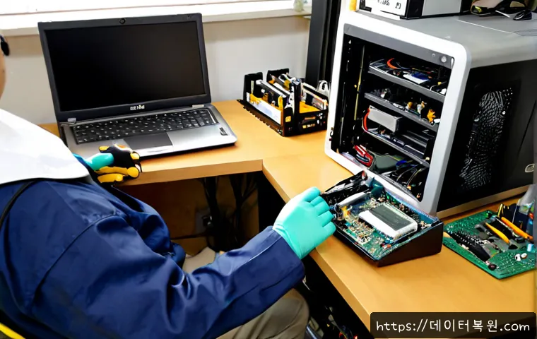 내곡동 맥미니 판매 및 수리 - Photorealistic compact desktop computer repair bench in a quiet Naegok-dong neighborhood service stu...