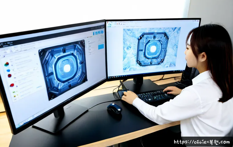 덕이동 STATUS_IO_TIMEOUT - Photorealistic remote-support workstation in Deogi-dong, modern Korean apartment office, dual monito...