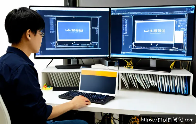 광희동 STATUS_INVALID_SESSION - Photorealistic product-design workstation in a compact Gwanghui-dong studio, dual monitors showing u...