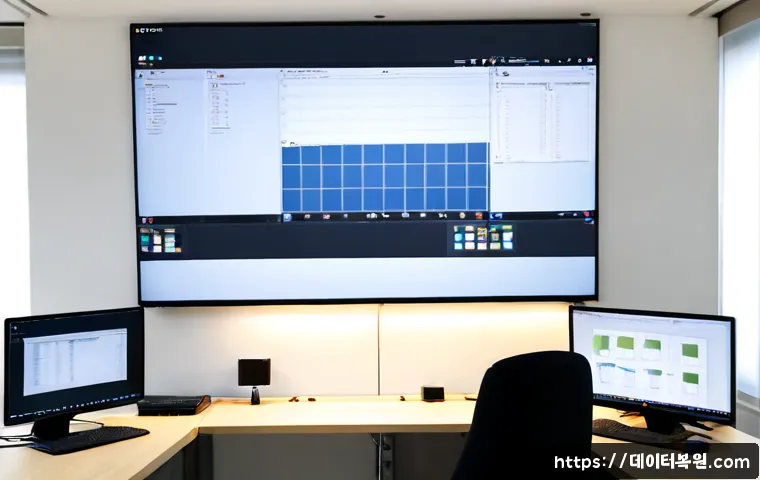 효자동 SESSION_HAS_VALID_VIEWS_ON_EXIT - Photorealistic software support workstation in a quiet Hyoseoja-dong apartment office, dual monitors...