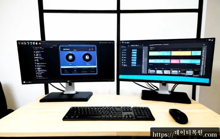 중산동 프리도스 윈도우설치 - Photorealistic home-office workstation in Jungsan-dong, a remote support technician installing a fre...