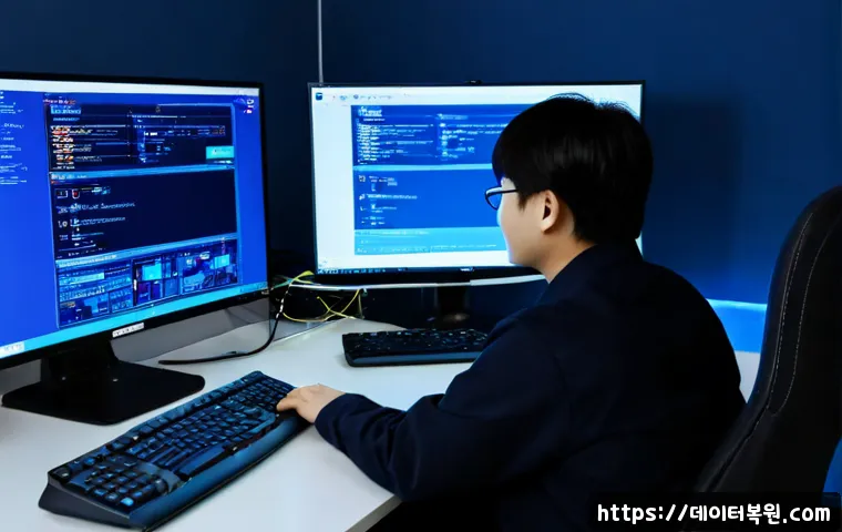 금천구 HAL_INITIALIZATION_FAILED - Photorealistic IT support workstation in a compact Geumcheon-gu technology office, desktop computer ...