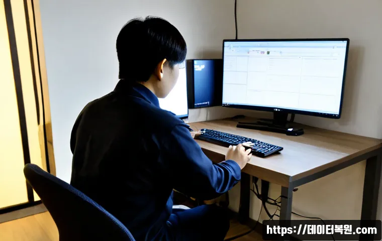 묵동 부팅안됨 - Photorealistic remote-support workstation in a compact Muk-dong apartment, desktop computer stopped ...