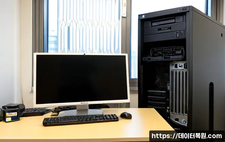 종로구 윈도우7 windows7 재설치 포맷  초기화 - Photorealistic IT technician reinstalling an older desktop operating system on a tower workstation i...