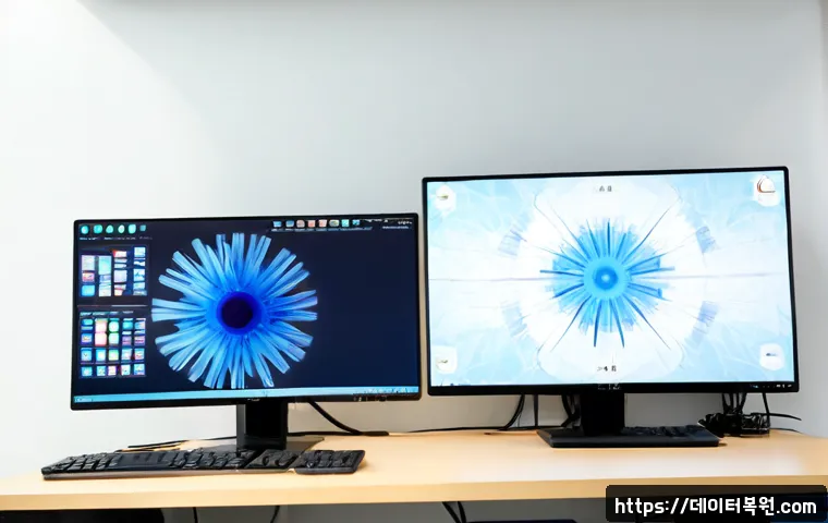 주성동 STATUS_MEMORY_VIOLATION - Photorealistic IT support workstation in a modern apartment office in Juseong-dong, dual monitors sh...