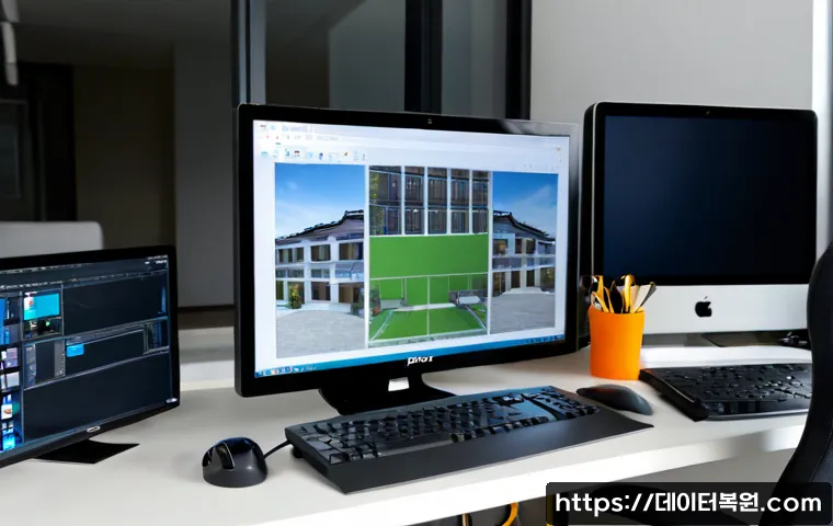 자양동 윈도우11 windows11 재설치 포맷  초기화 - Photorealistic IT support workstation in a compact Jayang-dong apartment office, technician reinstal...