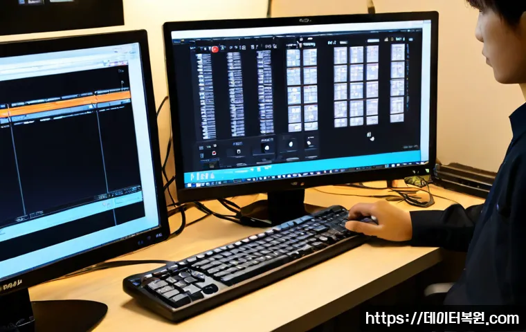탄현동 press  f4  key - Photorealistic compact apartment workstation in Tanhyeon-dong, a remote-support technician pressing ...