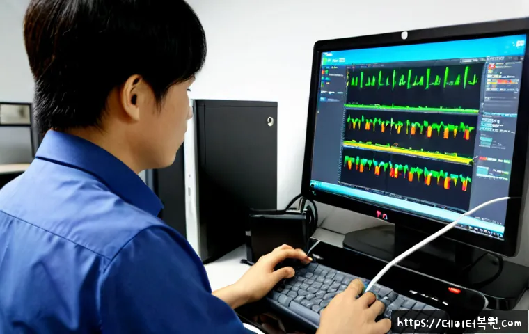 서린동 STATUS_KERNEL_BLOCKED - Photorealistic IT support workstation in a compact Serin-dong business office, engineer viewing a da...