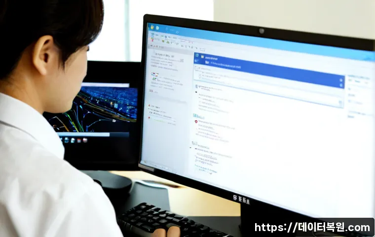 진관동 PFN_LIST_CORRUPT - Photorealistic IT support workstation in a quiet Jingwan-dong apartment office, dual monitors showin...