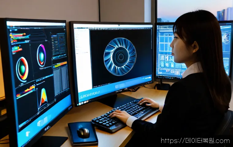 서초구 ATTEMPTED_EXECUTE_OF_NOEXECUTE_MEMORY - Photorealistic premium desktop workstation in a quiet Seocho business office, dual monitors showing ...