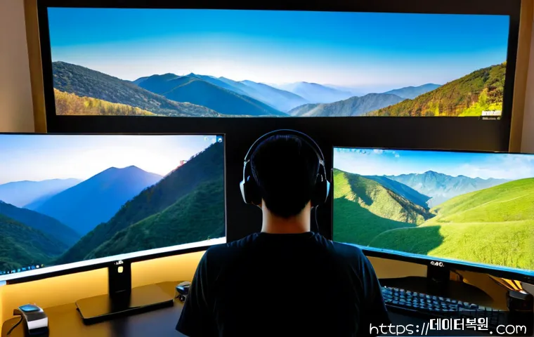 홍지동 centos재설치 포맷  초기화 - Photorealistic remote-support workstation in a quiet Hongji-dong hillside apartment, dual monitors s...