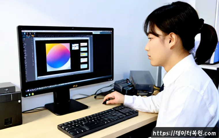 고덕동 pc복구중 - Photorealistic computer recovery workstation in a compact Godeok-dong apartment office, technician c...