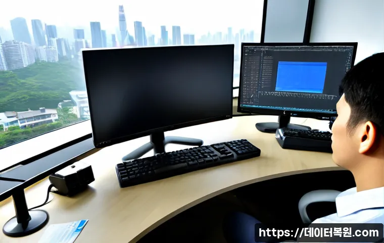 중산동 HARDWARE_FAILURE - Photorealistic IT support workstation in a modern Incheon apartment office, desktop tower opened bes...
