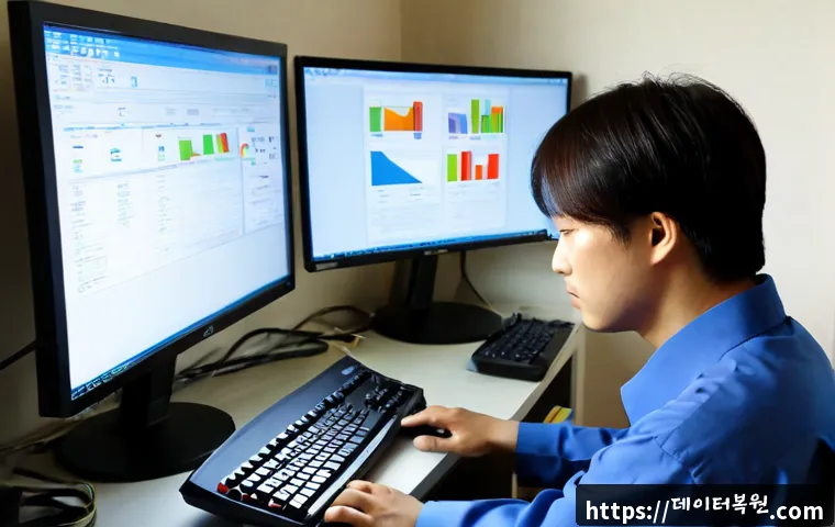 산황동 STATUS_KERNEL_APC_PENDING - Photorealistic IT support workstation in a quiet Korean suburban apartment, technician examining a d...
