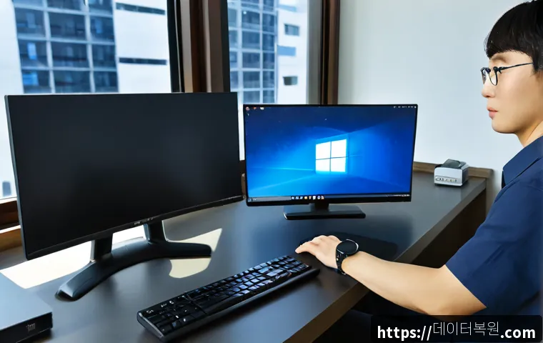 능곡동 윈도우10 windows10 재설치 포맷  초기화 - Photorealistic remote-support workstation in a tidy Neunggok-dong apartment home office, technician ...