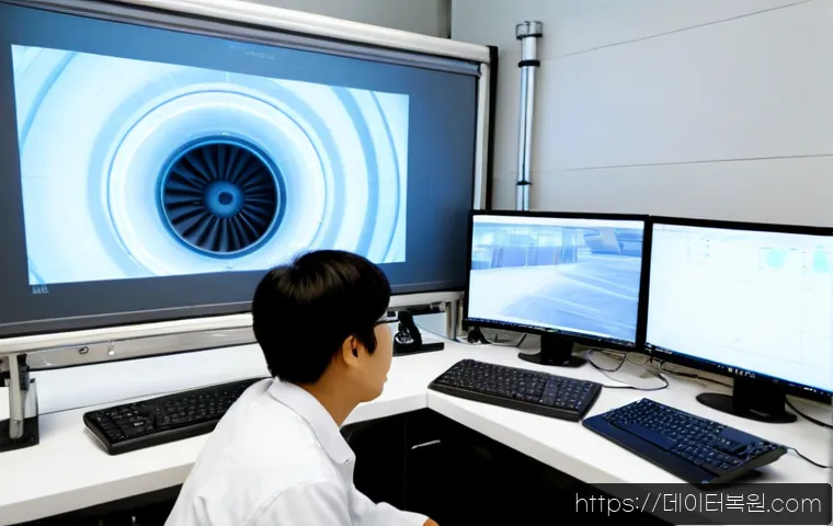 풍동 VENDOR_DEFINED_ERROR - Photorealistic engineering workstation beside a compact wind tunnel, aerodynamic model mounted in th...