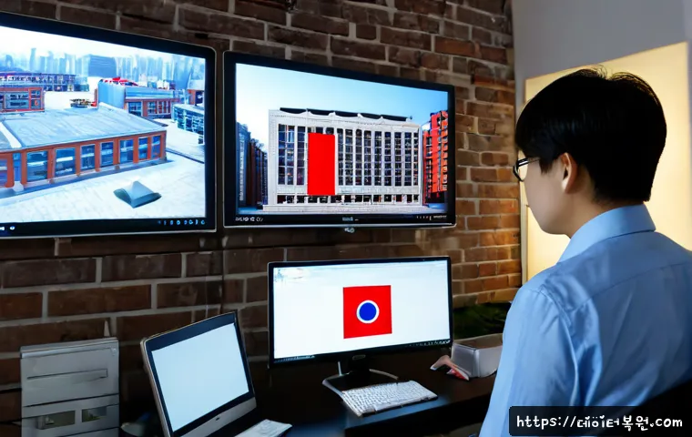 수하동 STATUS_SYSTEM_LICENSE_INVALID - Photorealistic software workstation in a compact Suha-dong office, architect studying a dimmed CAD-s...
