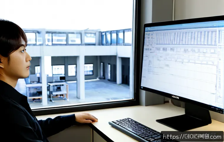 화전동 STATUS_INVALID_PAGE - Photorealistic IT support workstation in a quiet HwaJeon-dong engineering office, technician reviewi...