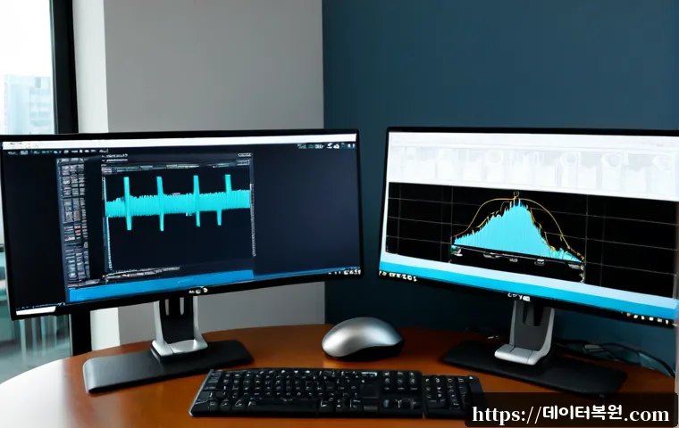 향동동 STATUS_INVALID_OBJECT - Photorealistic IT support workstation in a modern apartment office near a quiet Korean new-town gree...