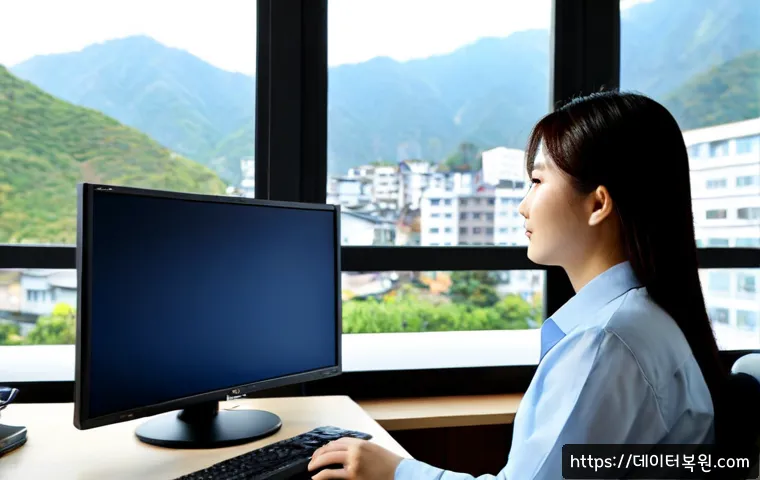 강북구 신호없음 - Photorealistic remote support workstation in a compact Gangbuk-gu apartment office, technician exami...