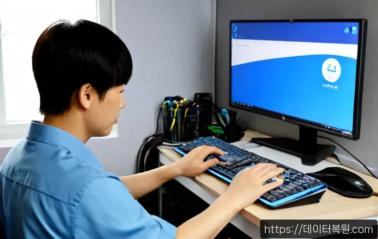 중화동 윈도우10 windows10 재설치 포맷  초기화 - Photorealistic remote IT support workstation in a compact Jungnang-gu apartment office, Windows 10 d...