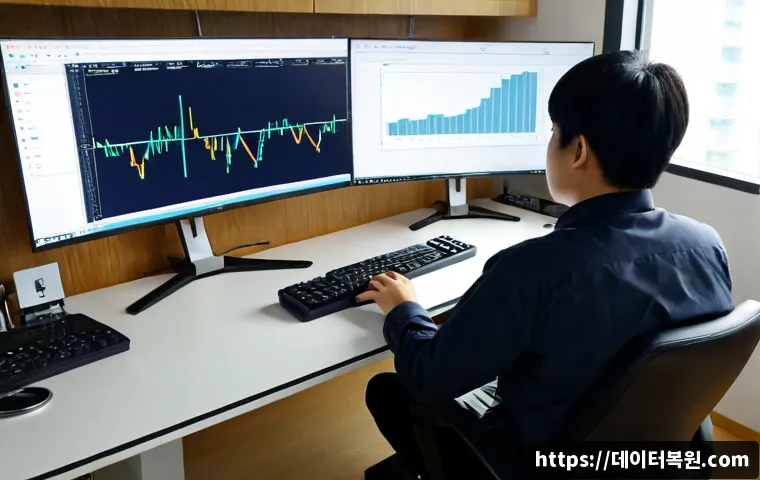 다산동 PROCESS_HAS_LOCKED_PAGES - Photorealistic remote-support workstation in a modern Dasan-dong apartment office, dual monitors sho...