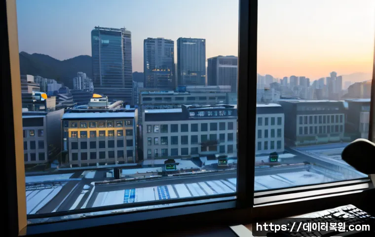 관철동 STATUS_FILE_IN_USE - Photorealistic IT support workstation in a compact Gwancheol-dong office, focused technician reviewi...