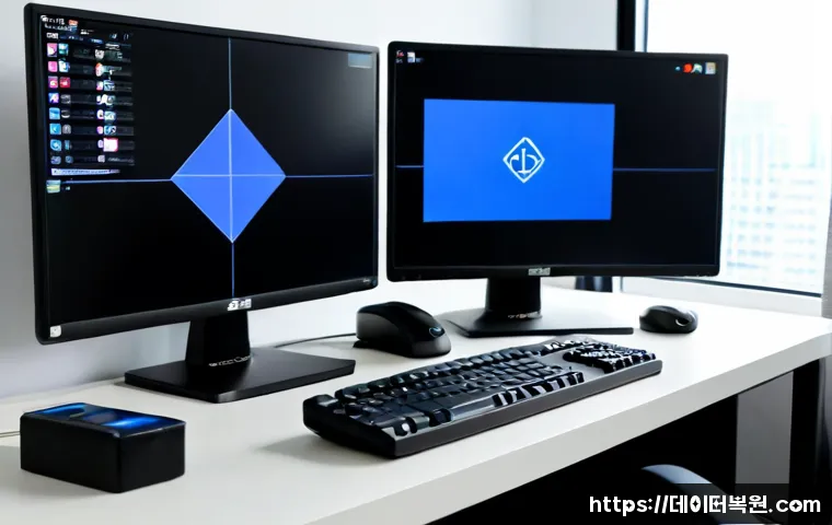 내유동 STATUS_KERNEL_EXECUTION_ERROR - Photorealistic remote-support workstation in a quiet Naeyu-dong apartment office, dual monitors show...