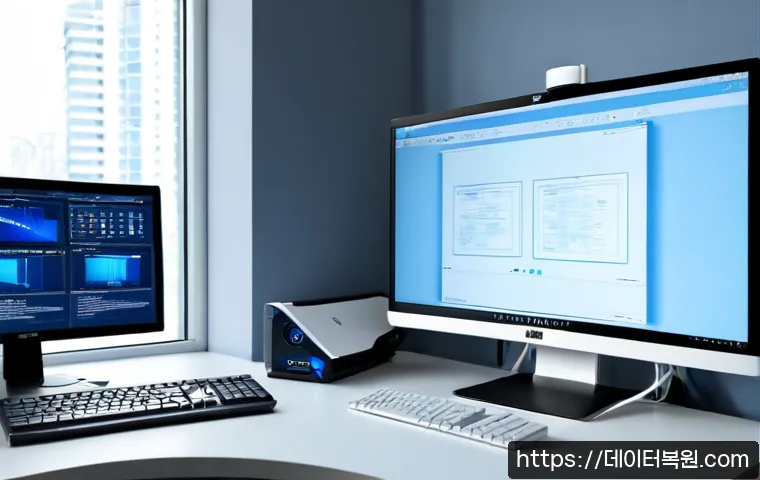 중화동 DRIVER_POWER_STATE_FAILURE - Photorealistic IT support workstation in a compact apartment office, dual monitors showing a generic...