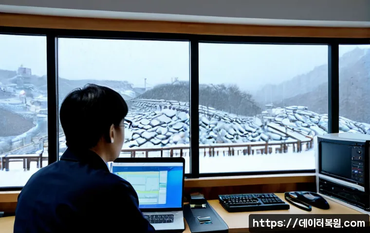 목현동 STATUS_KERNEL_CONNECTION_TIMEOUT - Photorealistic IT support workstation in a quiet hillside neighborhood office near Mokhyeon-dong, wo...