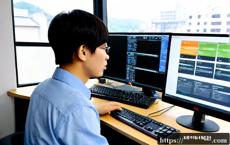 신수동 STATUS_KERNEL_MODULE_NOT_FOUND - Photorealistic remote-support workstation in Sinsu-dong, a desktop monitor showing a clean abstract ...
