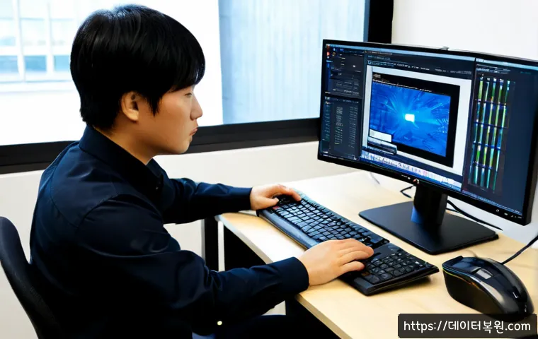 미근동 linux재설치 포맷  초기화 - Photorealistic IT support workstation in a compact Migun-dong office, technician reinstalling Linux ...
