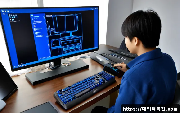연희동 ACPI_BIOS_ERROR - Photorealistic remote-support workstation in a quiet Yeonhui-dong apartment office, desktop monitor ...