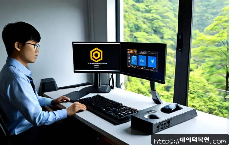 삼각산동 STATUS_INSUFFICIENT_RESOURCES - Photorealistic remote support workstation in a compact apartment office near a forested Seoul hillsi...