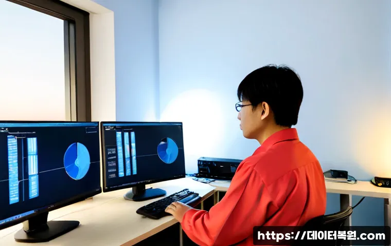 인헌동 STATUS_KERNEL_EXECUTION_ERROR - Photorealistic IT support workstation in a compact hillside apartment near a quiet Seoul residential...