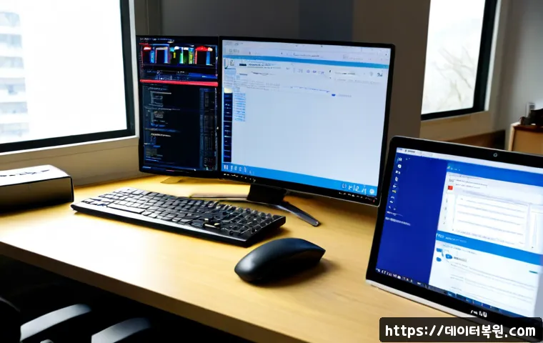 정릉동 STATUS_FILE_CORRUPTION - Photorealistic remote-support workstation in a compact hillside apartment near Jeongneung-dong, dual...