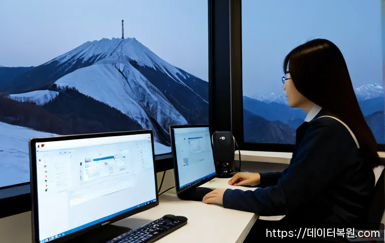 도봉구 STATUS_ACCESS_VIOLATION - Photorealistic remote IT support workstation in a compact Dobong-gu apartment office, dual monitors ...