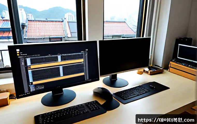 합정동 STATUS_SYSTEM_LICENSE_INVALID - Photorealistic product design workstation in a compact Hapjeong neighborhood studio, dual monitors s...