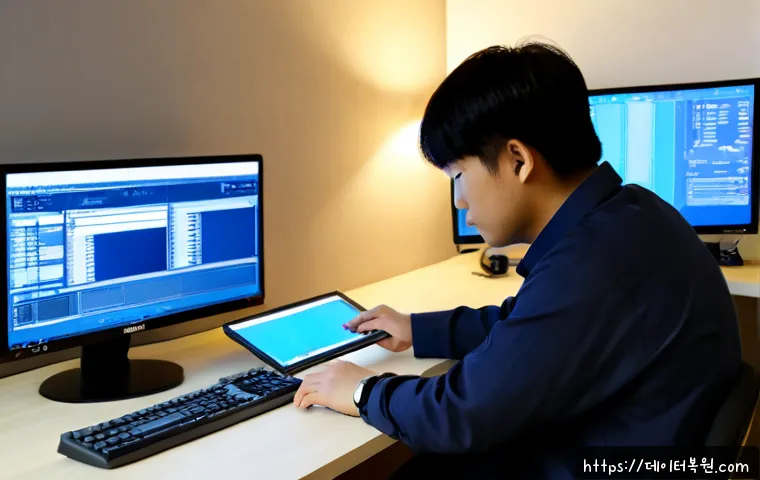염리동 WHEA_UNCORRECTABLE_ERROR - Photorealistic remote IT support workstation in a compact Yeomni-dong apartment office, desktop towe...