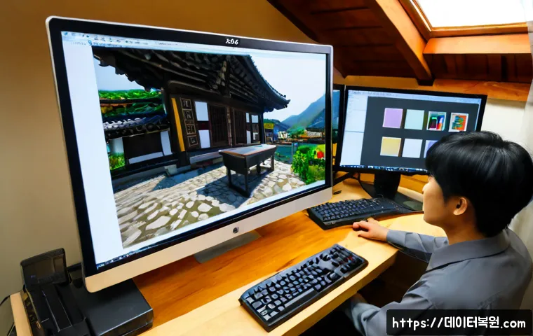 안국동 STATUS_INVALID_IMAGE_FORMAT - Photorealistic remote-support workstation in a quiet Anguk-dong design studio, technician examining ...