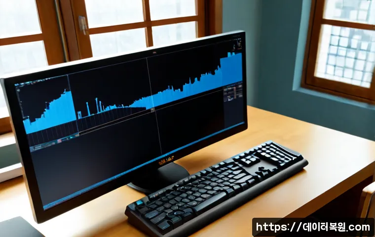 원서동 KMODE_EXCEPTION_NOT_HANDLED - Photorealistic software support workstation in a quiet Wonseo-dong studio, ultrawide monitor showing...