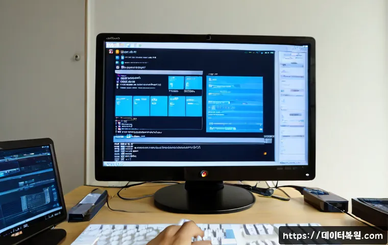 오곡동 윈도우10 windows10 재설치 포맷  초기화 - Photorealistic remote-support workstation in a quiet Ogok-dong apartment, desktop monitor showing a ...