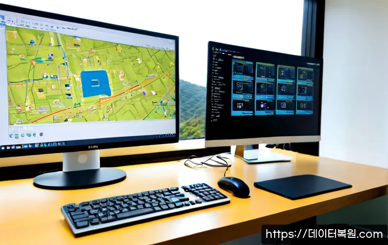 막계동 STATUS_ILLEGAL_INSTRUCTION - Photorealistic remote IT support workstation in a quiet Korean apartment office, dual monitors showi...