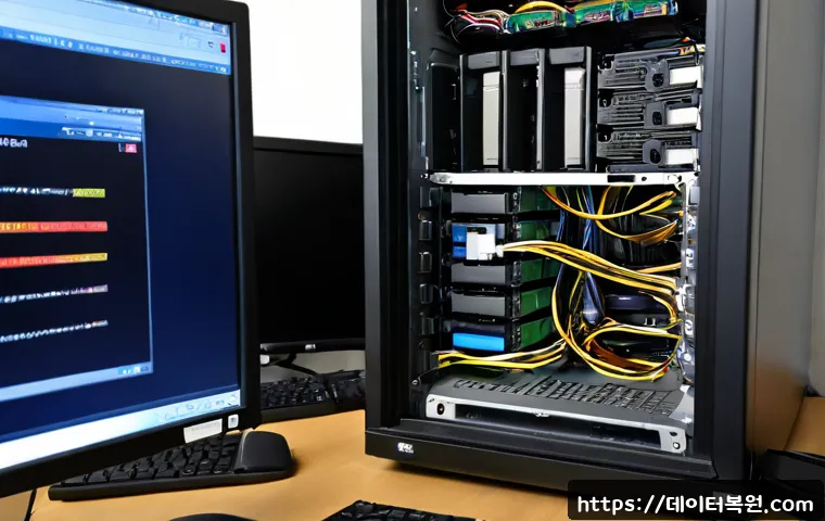 중구 a disk read error occurred - Photorealistic IT support workstation in a compact Jung-gu office, desktop computer paused at a dark...