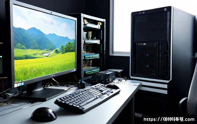 창성동 HARDWARE_MEMORY_FAILURE - Photorealistic computer repair workstation in a compact Changseongdong studio, technician reseating ...