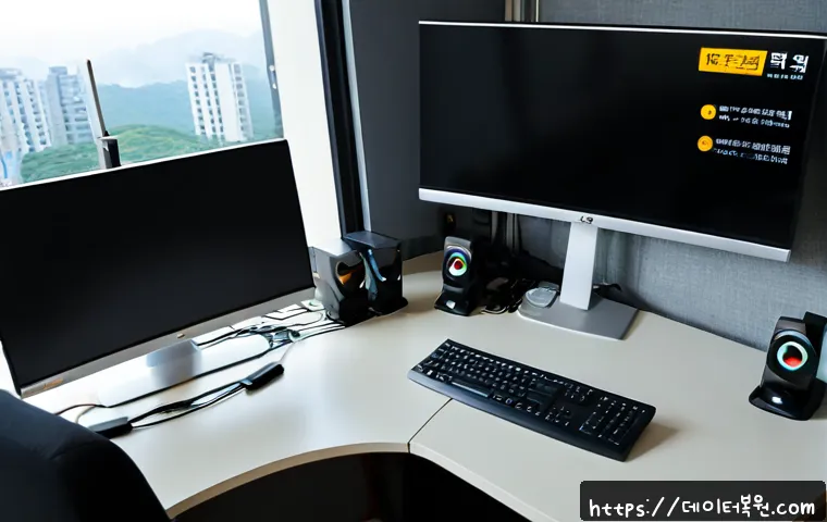 주엽동 STATUS_DRIVER_ENTRYPOINT_NOT_FOUND - Photorealistic IT support workstation in a quiet Juyep-dong apartment office, ultrawide monitor show...