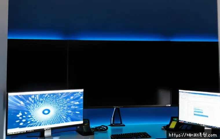 신길동 STATUS_KERNEL_HEAP_CORRUPTION - Photorealistic IT support workstation in a compact Singil-dong apartment office, dual monitors showi...