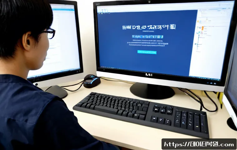 발산동 ubuntu재설치 포맷  초기화 - Photorealistic remote IT support workstation in a compact Balsan-dong office, technician reinstallin...