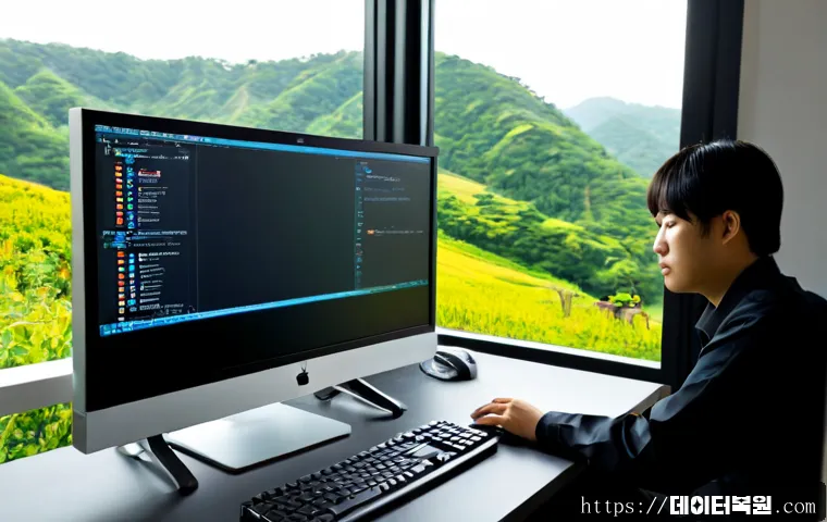 도척면 centos재설치 포맷  초기화 - Photorealistic IT support workstation in a quiet Gyeonggi countryside office, technician reinstallin...